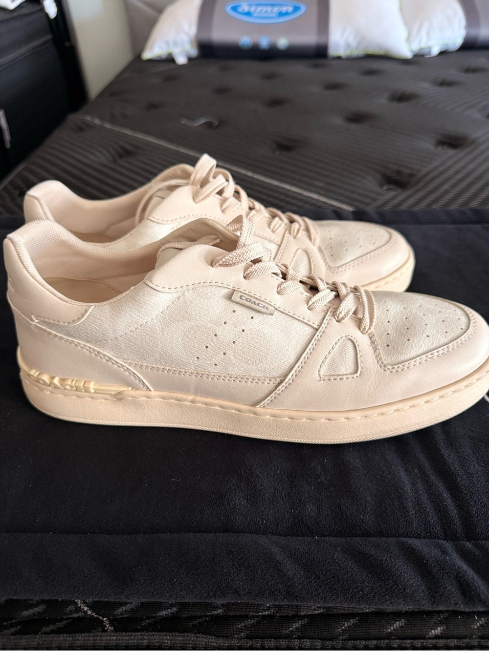 Coach Men’s Sneakers in Light Beige with Gold Accent